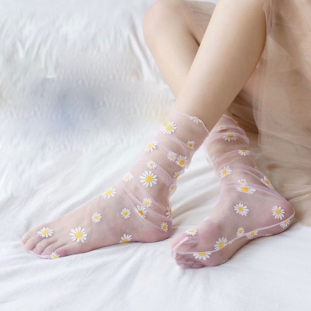 Sheer Lilac Daisy sox